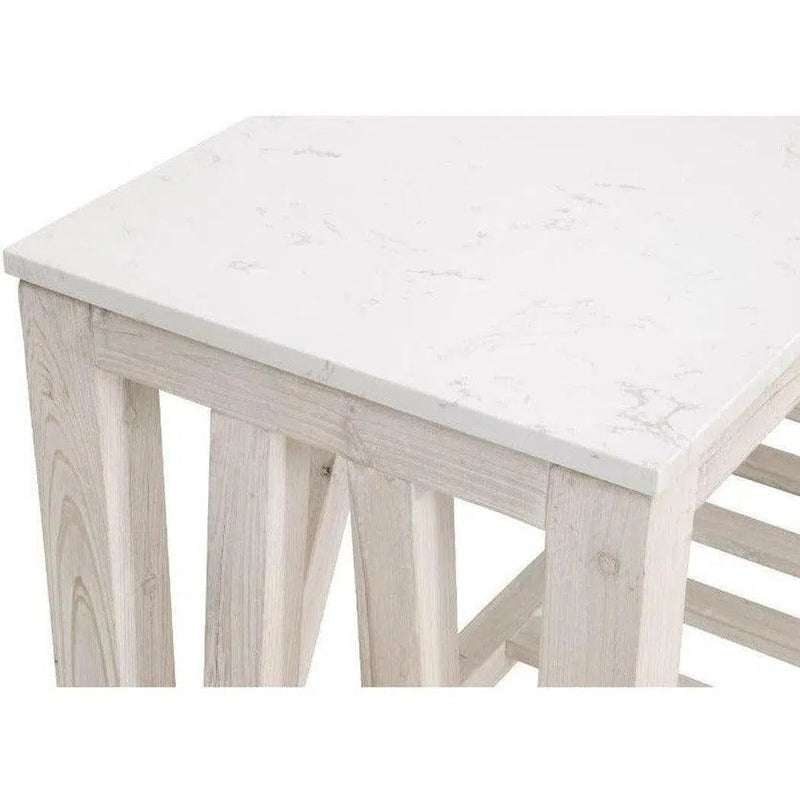 Spruce Console Table White Pine White Quartz