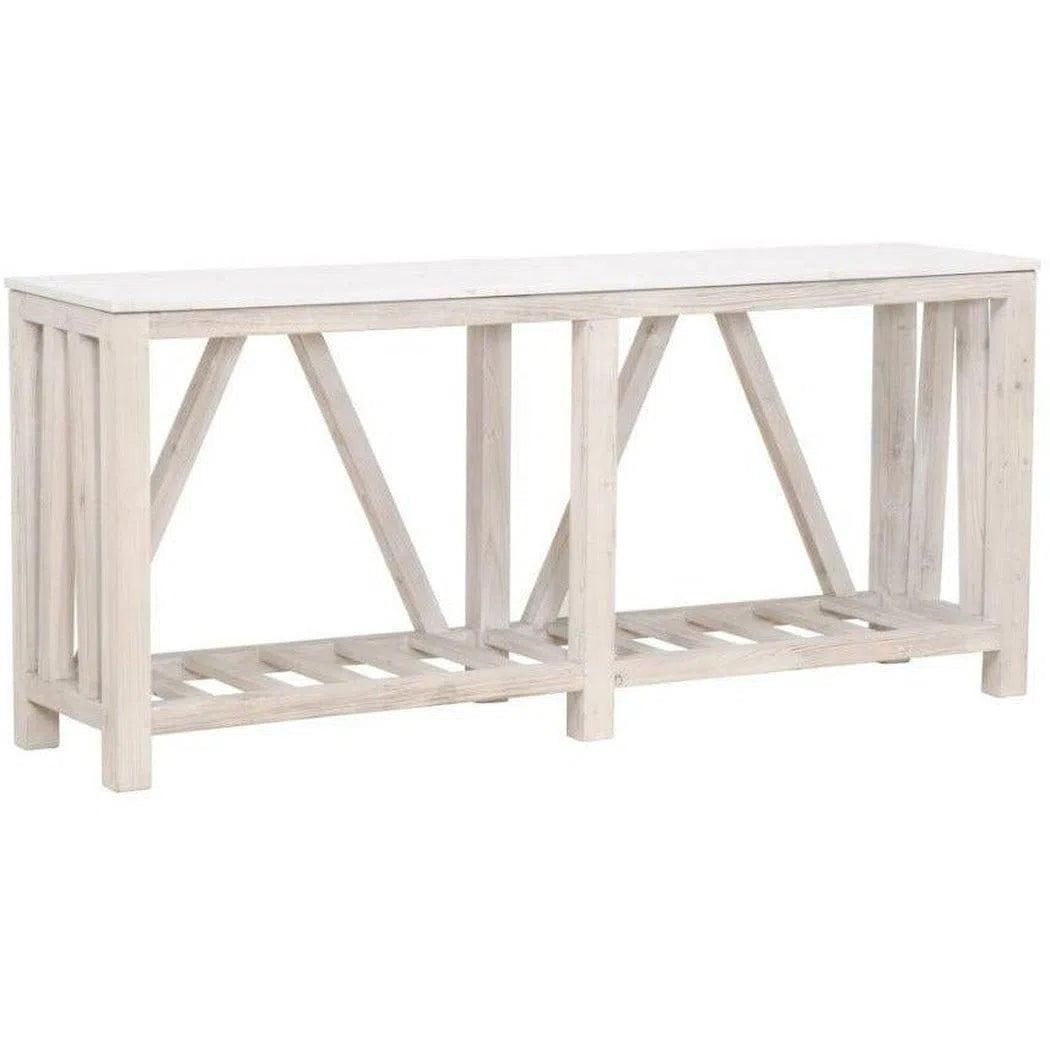 Spruce Console Table White Pine White Quartz