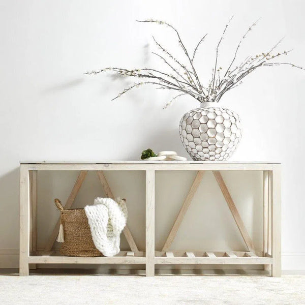 Spruce Console Table White Wash Pine White Quartz Console Tables LOOMLAN By Essentials For Living