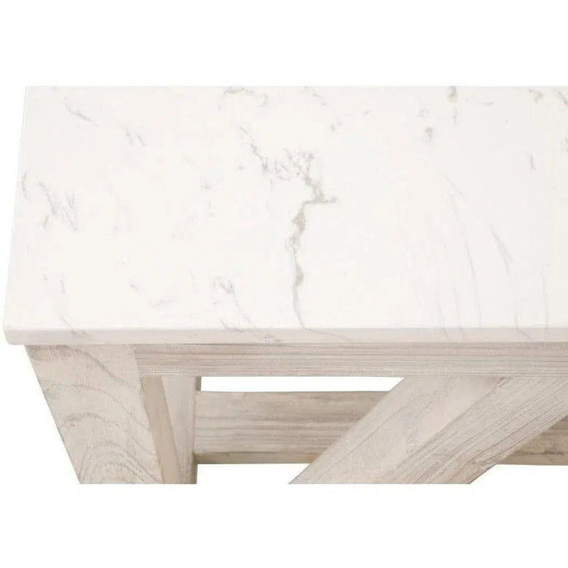 Spruce End Table Reclaimed Pine White Quartz