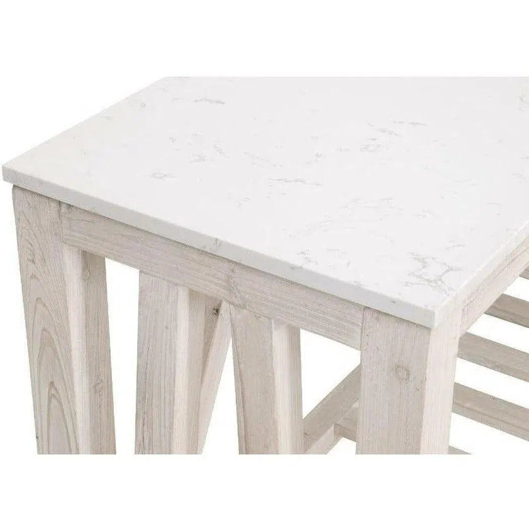 Spruce End Table Reclaimed Pine White Quartz