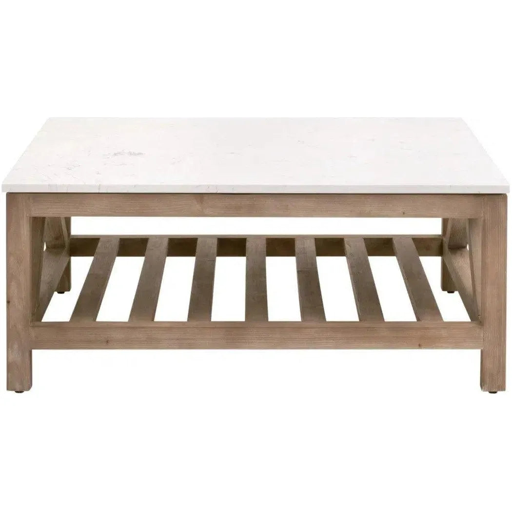 Spruce Square Coffee Table Reclaimed Pine White Quartz