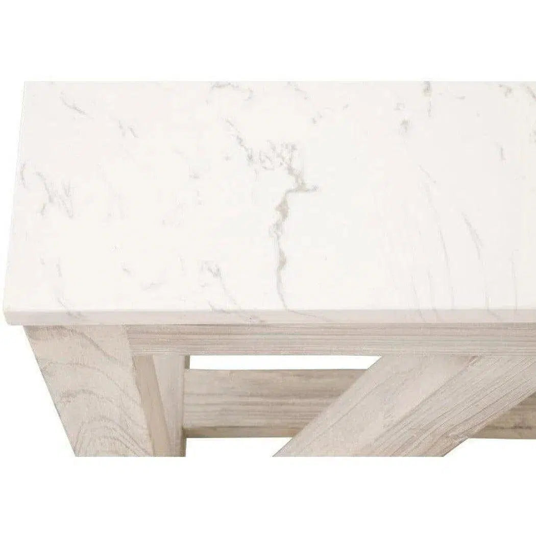 Spruce Square Coffee Table Reclaimed Pine White Quartz