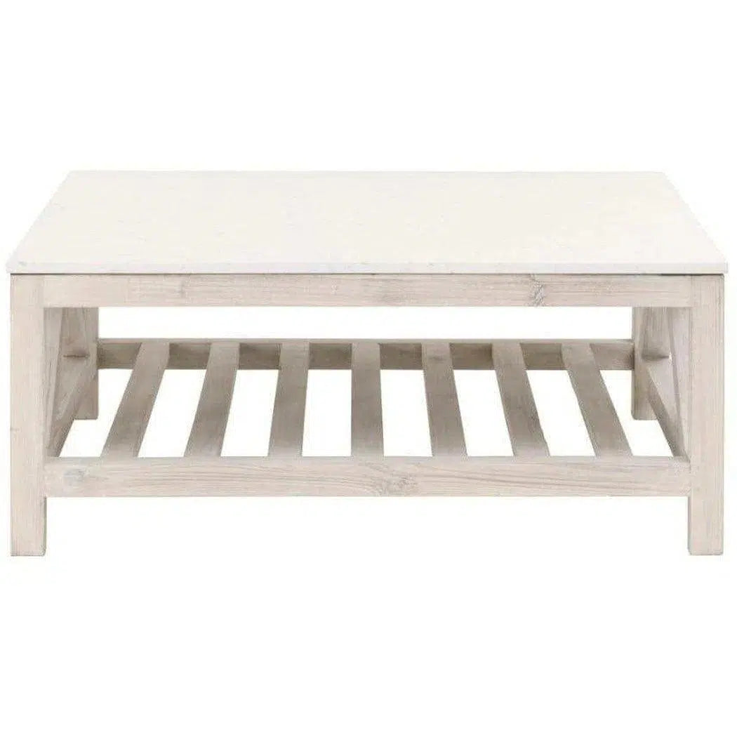 Spruce Square Coffee Table Reclaimed Pine White Quartz