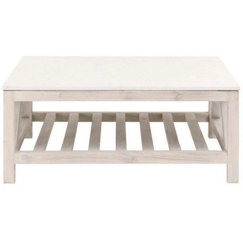 Spruce Square Coffee Table White Wash Pine White Quartz Coffee Tables LOOMLAN By Essentials For Living