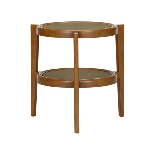 Spyglass Wooden Framed Round Side Table - LOOMLAN - Chelsea House - Side Tables