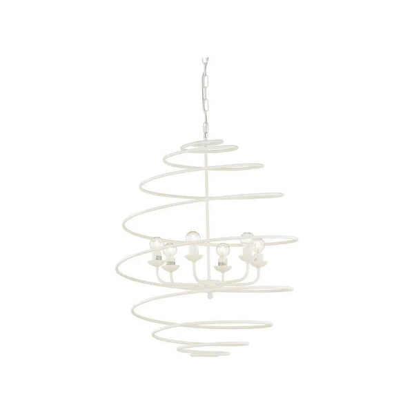 Spyral White Italian Craftsmanship Chandelier - LOOMLAN - Chelsea House - Chandeliers