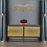 Square Accent Cabinet Brass (Gold) Doors