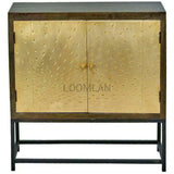 Square Accent Cabinet Brass (Gold) Doors