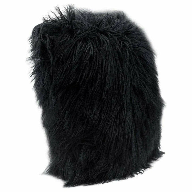 Square Accent Pillow in Black Dual-Sided Faux Fur Throw Pillows LOOMLAN By Diamond Sofa