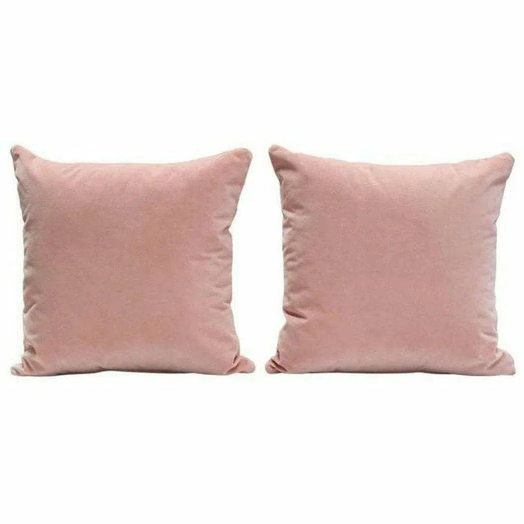 Square Accent Pillows Blush Pink Velvet