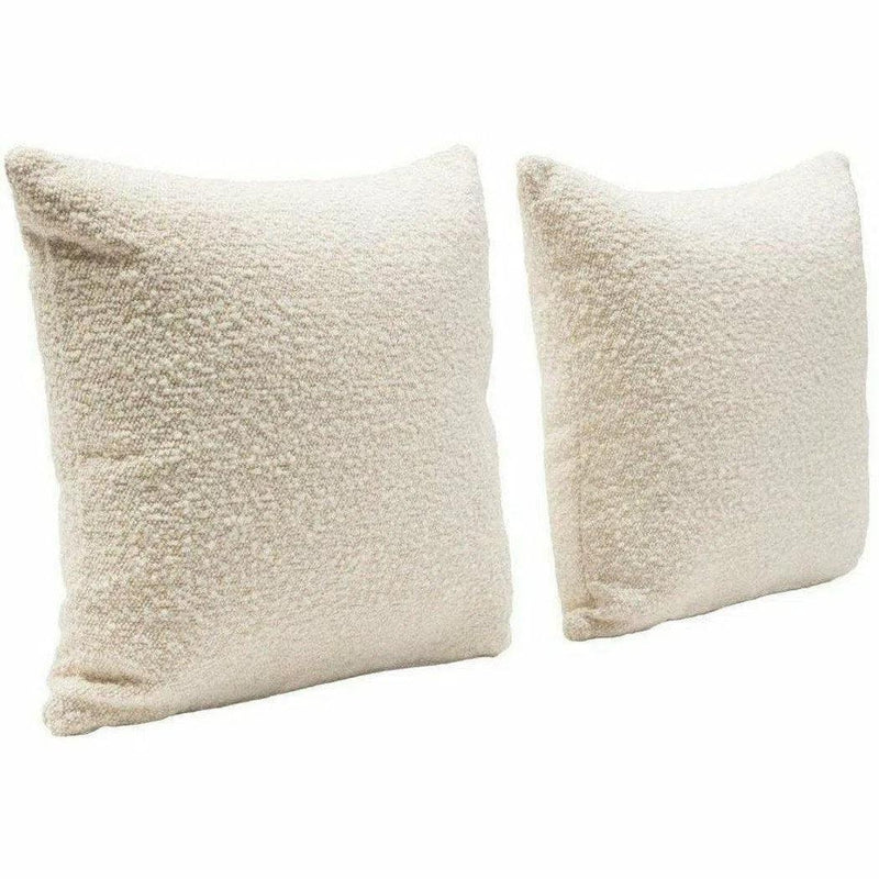 Square Accent Pillows Bone Boucle Fabric