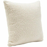 Square Accent Pillows Bone Boucle Fabric