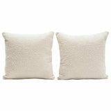 Square Accent Pillows Bone Boucle Fabric