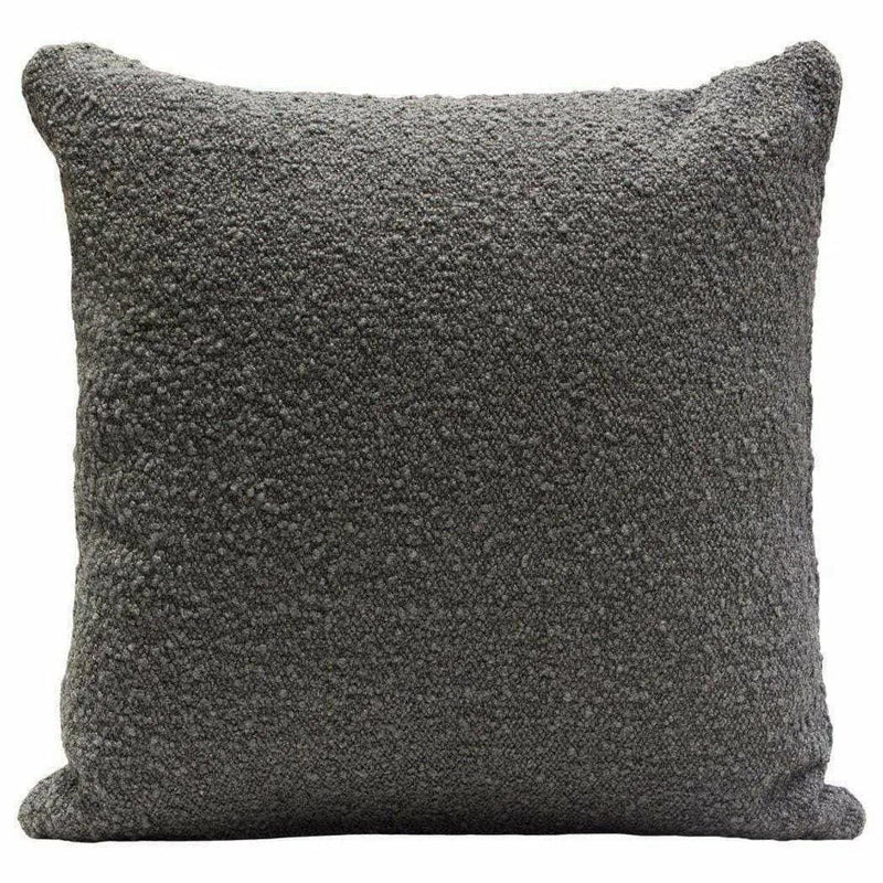 Square Accent Pillows Charcoal Boucle Fabric