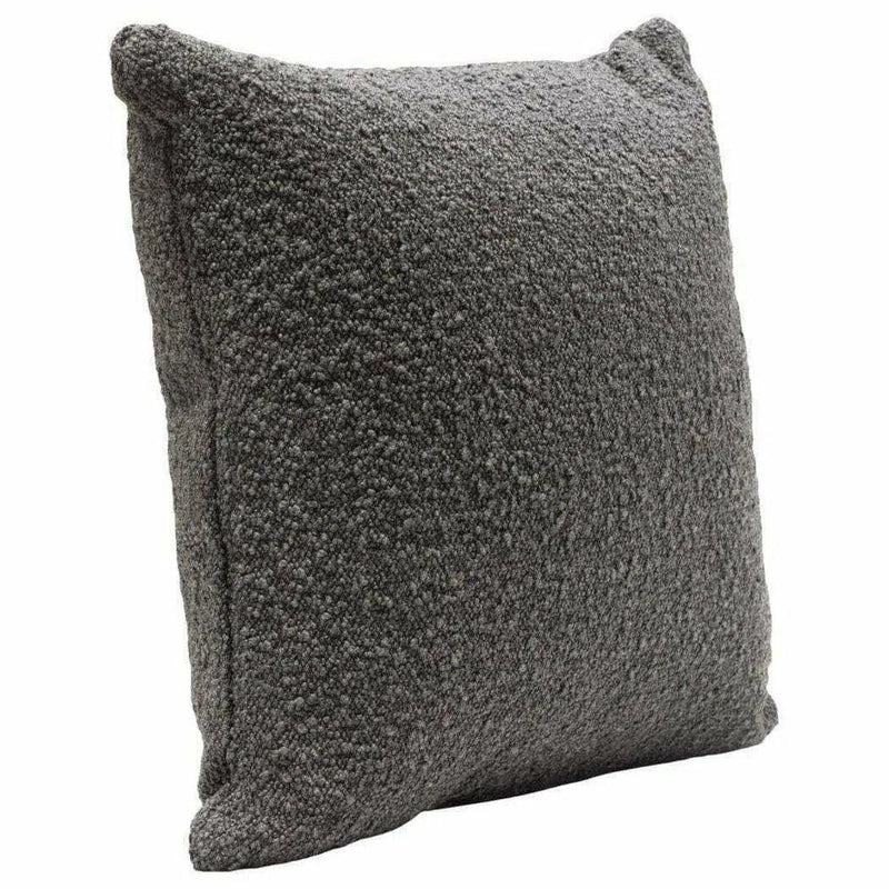 Square Accent Pillows Charcoal Boucle Fabric