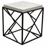 Square Accent Table Genuine Grey Marble Top