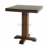 Square Adjustable Height Brown Pub Table