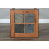 Square End Side Table Natural Slate 1 Drawer