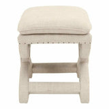 Square Gaston Ottoman Bisque French Linen Ottomans LOOMLAN By Essentials For Living