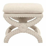 Square Gaston Ottoman Bisque French Linen