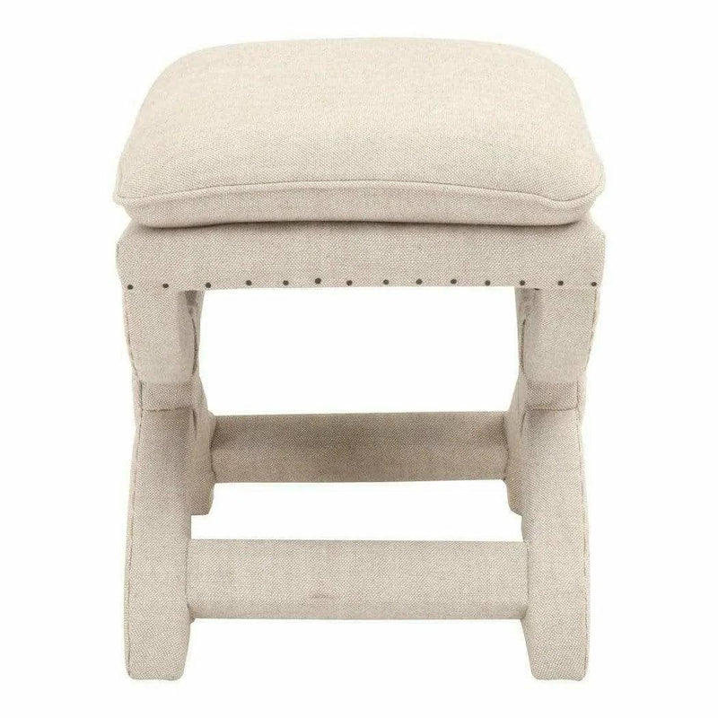 Square Gaston Ottoman Bisque French Linen