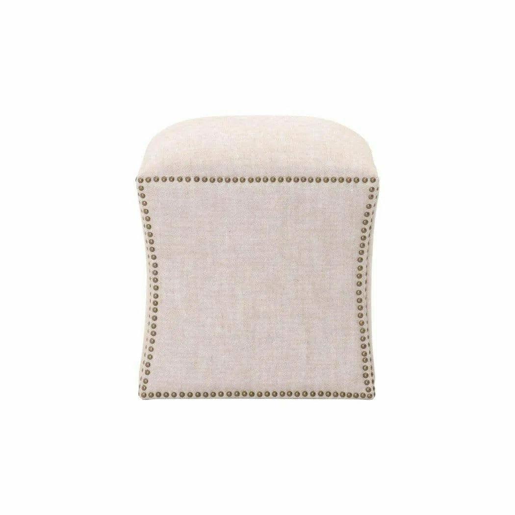 Square York Ottoman Bisque French Linen