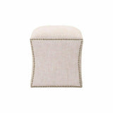 Square York Ottoman Bisque French Linen Ottomans LOOMLAN By Essentials For Living