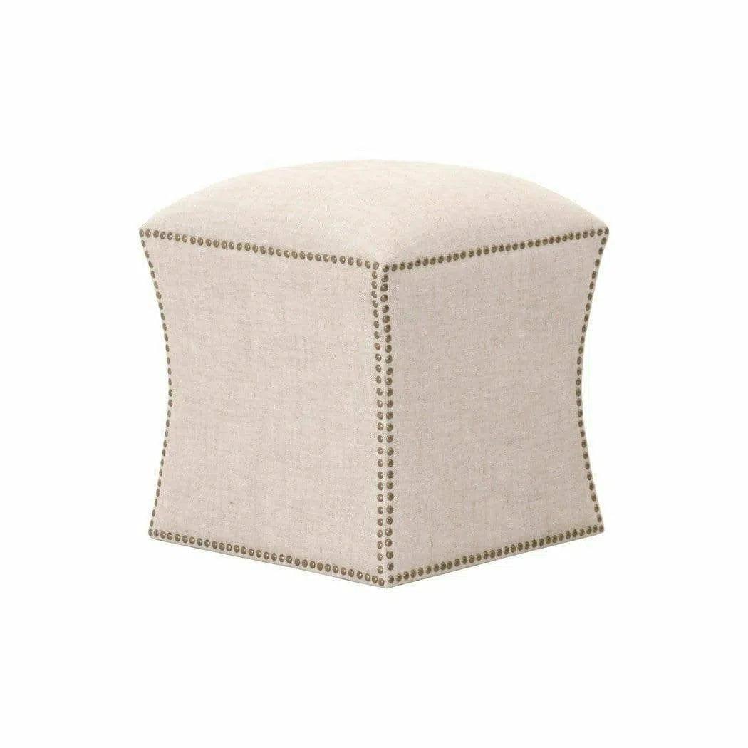 Square York Ottoman Bisque French Linen