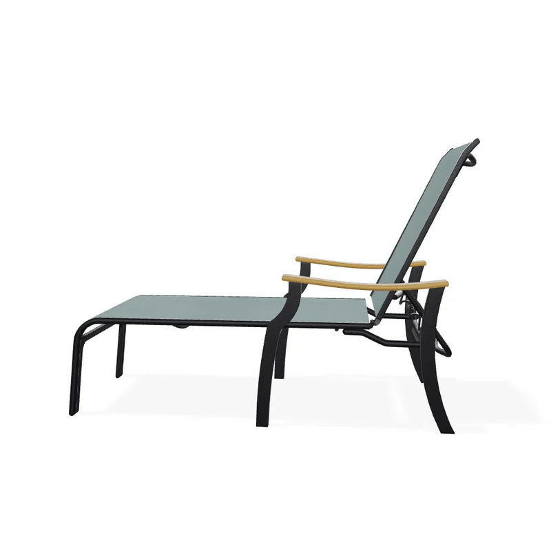 St. Catherine Sling Lay-Flat Chaise with Rustic Polymer Arms