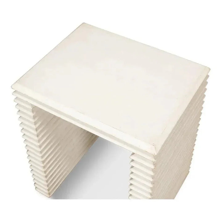 Stacked Side Table Antique White - LOOMLAN - Sarreid - Side Tables