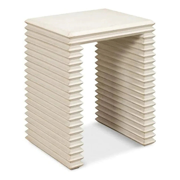 Stacked Side Table Antique White - LOOMLAN - Sarreid - Side Tables