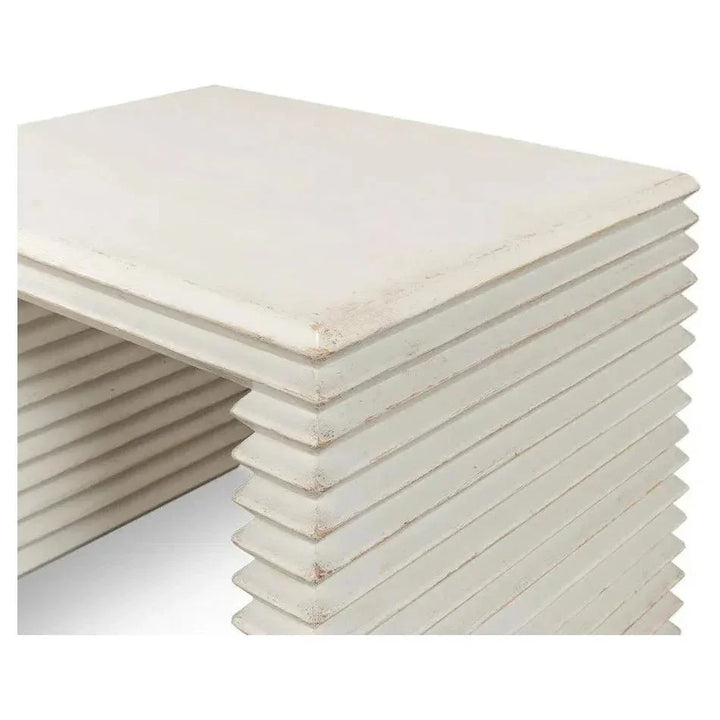 Stacked Stool Antique White - LOOMLAN - Sarreid - Side Tables