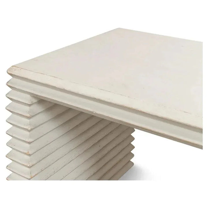 Stacked Stool Antique White - LOOMLAN - Sarreid - Side Tables