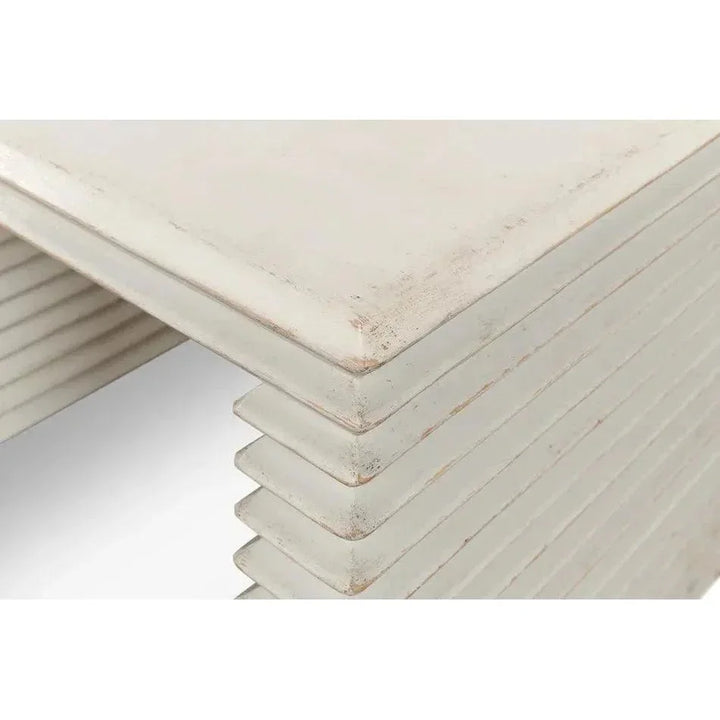 Stacked Stool Antique White - LOOMLAN - Sarreid - Side Tables