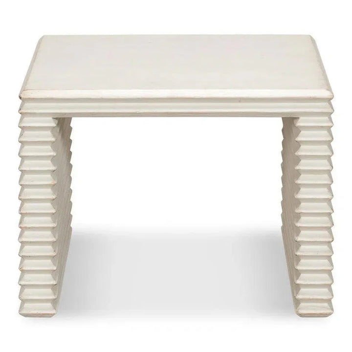 Stacked Stool Antique White - LOOMLAN - Sarreid - Side Tables