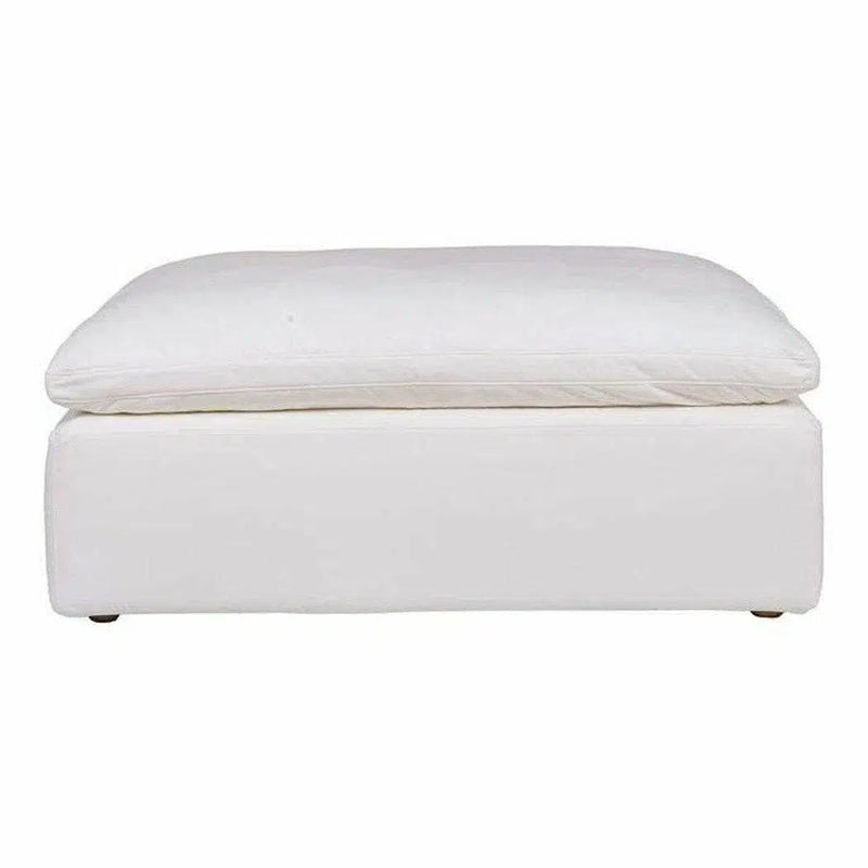 Stain Resistant White Modular Ottoman