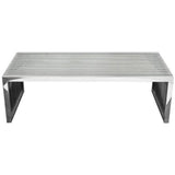 Stainless Steel Cocktail Table Clear Tempered Glass Top Coffee Tables LOOMLAN By Diamond Sofa