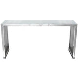 Stainless Steel Console Table Clear Tempered Glass Top Console Tables LOOMLAN By Diamond Sofa