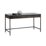 Stamos Desk Marble Top Black Iron-Home Office Desks-SUNPAN-LOOMLAN