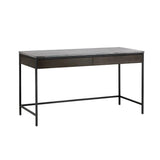 Stamos Desk Marble Top Black Iron-Home Office Desks-SUNPAN-LOOMLAN