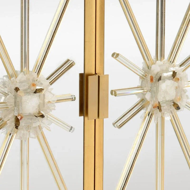 Starburst Crystal Mounted Gold Cabinet - LOOMLAN - Chelsea House - Accent Cabinets