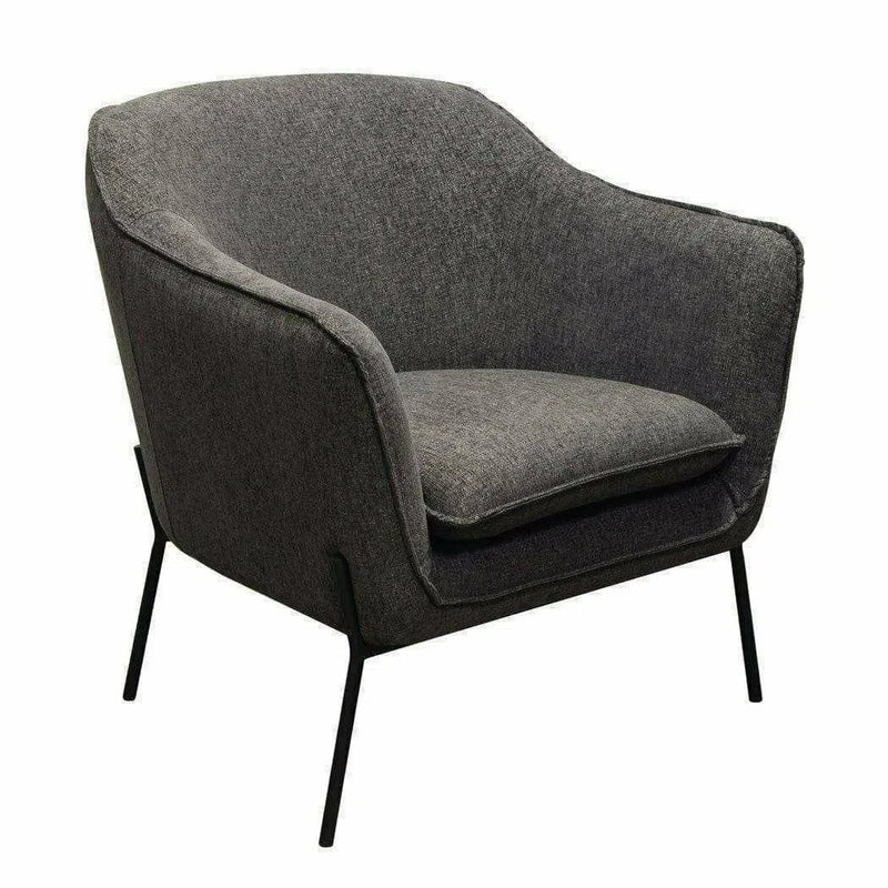 Status Grey Fabric Accent Chair Black Metal Legs Club Chairs LOOMLAN By Diamond Sofa