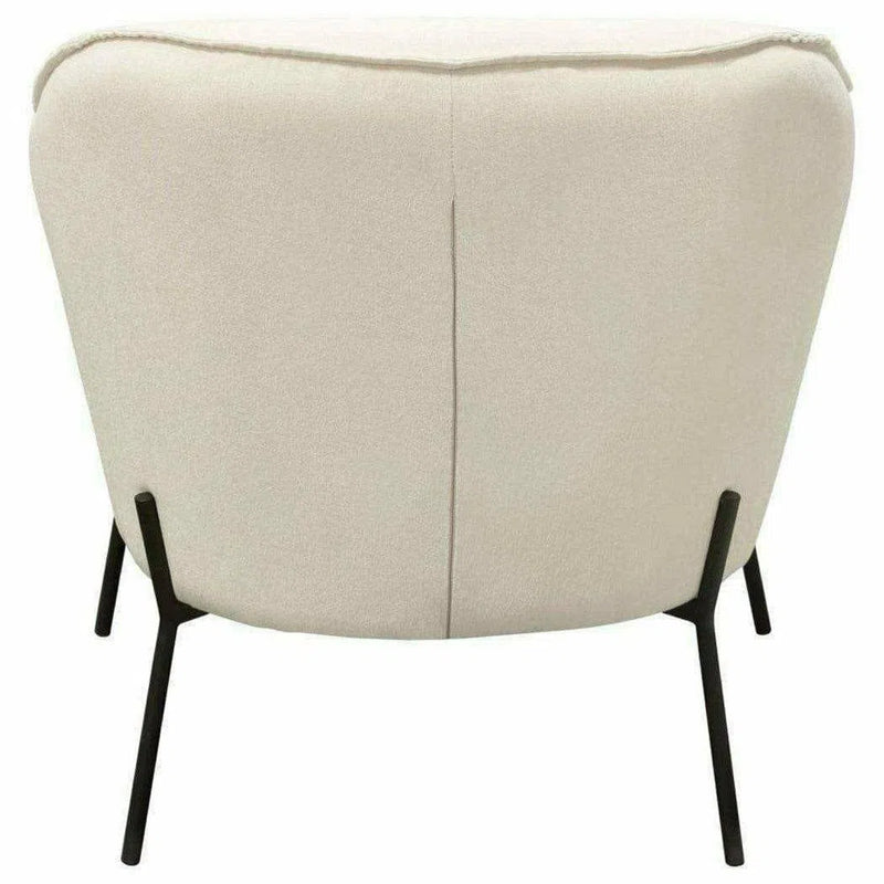 Status Ivory Cream Fabric Accent Chair Black Metal Legs Club Chairs LOOMLAN By Diamond Sofa