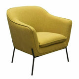 Status Yellow Fabric Accent Chair Black Metal Legs Club Chairs LOOMLAN By Diamond Sofa