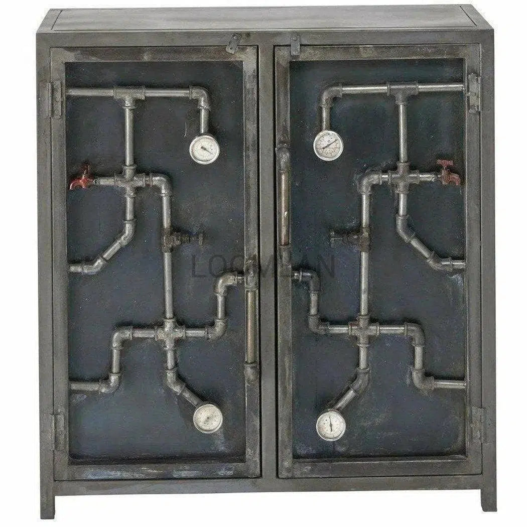 Steampunk Pipes & Gauges Slim Accent Cabinet