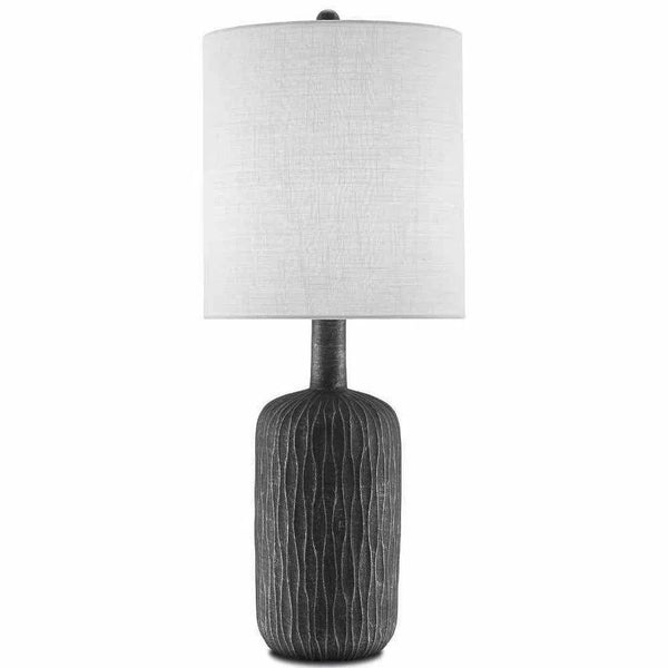 Steel Gray Matte Black Rivers Table Lamp Table Lamps LOOMLAN By Currey & Co