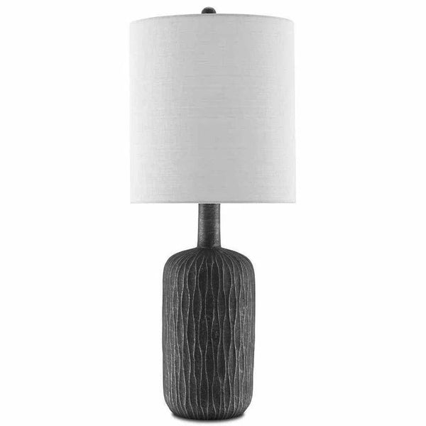 Steel Gray Matte Black Rivers Table Lamp Table Lamps LOOMLAN By Currey & Co