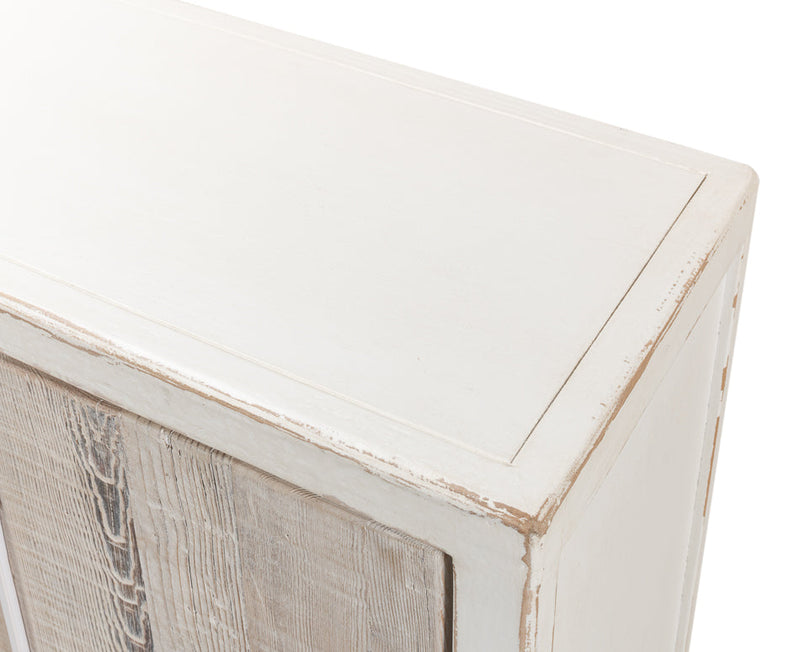 Stefano Extra Long Narrow Sideboard Slim Credenza Antique White-Sideboards-Sarreid-LOOMLAN
