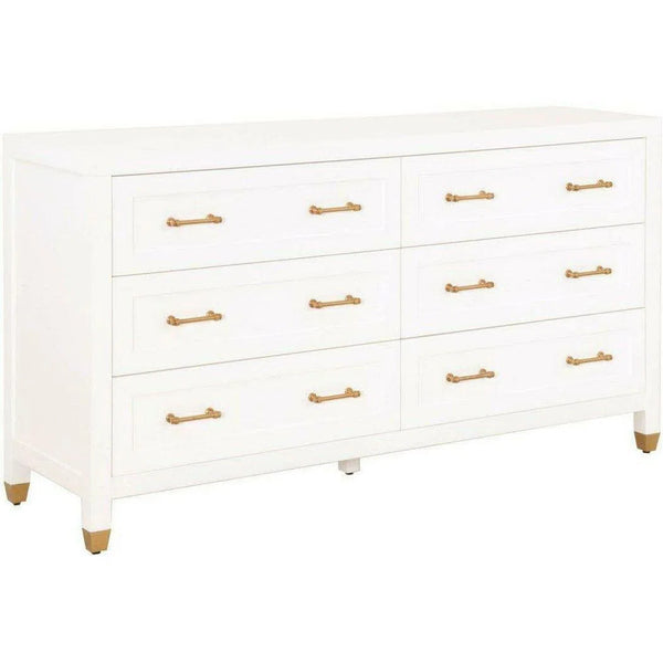 Stella 6-Drawer Double Dresser White Dressers LOOMLAN By Essentials For Living